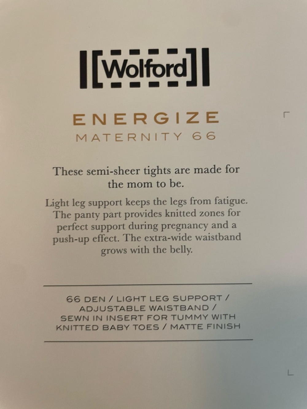 NIB Wolford Energize Maternity 66 Leggings in black size XL - Picture 2 of 9
